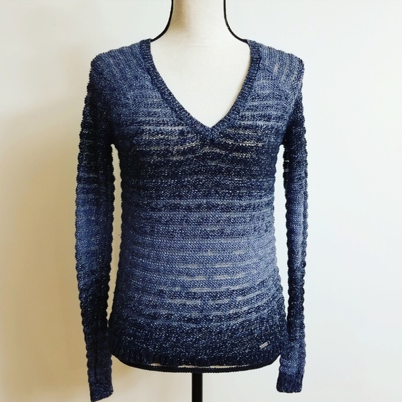 Hollister Sweaters - 🍉 Hollister Blue and Silver Sparkly Sweater